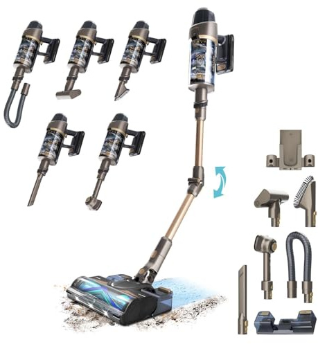 Cecotec Aspiradora Escoba sin Cable Conga Rockstar RX90 AI AquaPet Flex. 350AW, 850W, Autonomía 100mins, Inteligencia Artificial, Cepillo Hairless Antienredos, Tubo Flexible y Kit de Accesorios