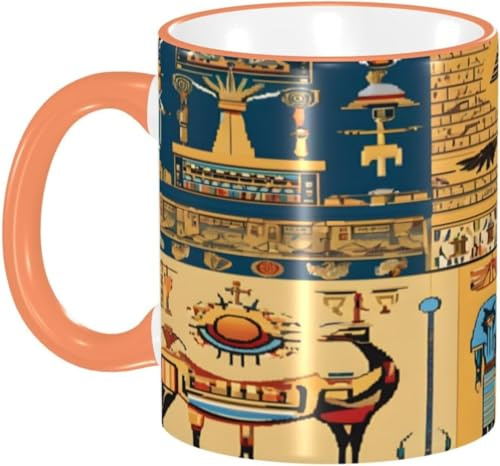 Novedad Tazas de té Serie Tribus del Antiguo Egipto Taza Cerámica Porcelana Taza de Cerámica para Cocina leche 330ml