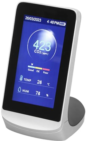 CFTGIW CO2 Monitor della qualità dell'Aria WIFI 3 in 1 Anidride Carbonica Umidità Temperatura Tester dell'Aria Sensori di Biossido di umidità della Temperatura Reale Multifunzionale Questo