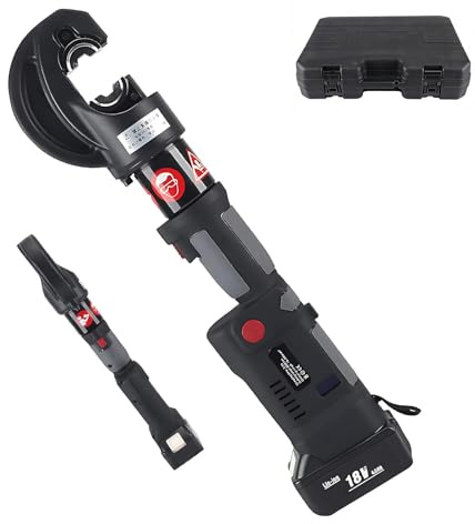Pinza Crimpatrice Idraulica A Batteria 120kn – Pressatrice Multistrato Con Custodia Rigida︱Display Digitale︱12 Matrici Da 16-400mm² Cu/300mm² Al Per Uso Professionale Terminali In Rame E Alluminio