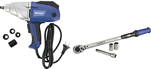MICHELIN 602020090 Schlagschrauber Elektro, 1050 Watt, Drehmoment einstellbar bis 350Nm, 500Nm, 3 Meter Kabel & GOODYEAR Premium Drehmomentschlüssel, von 42 bis 210Nm, Antrieb 1/2 Vierkant