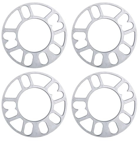 4 separadores de ruedas para coches, espaciadores de rueda de 4/5 agujeros, disco espaciador de aleación de aluminio, espaciadores de rueda (5 mm)