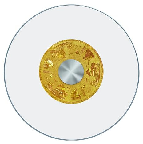 Lazy Susan Plateau tournant à 360° en verre trempé de 101,6 cm pour condiments, charcuterie, fromage, jaune, 91,4 cm