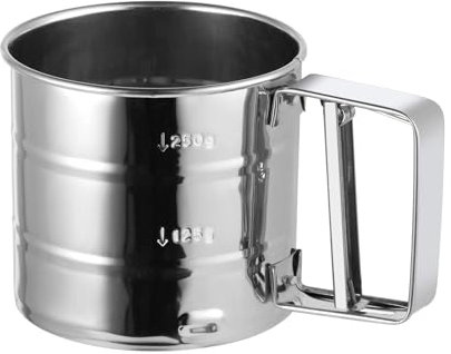 FHISKUNYU Tamiz de Acero Inoxidable 250 g para Harina y Azúcar Glas – Tamizador de Una Mano, Tamizado Rápido, Antióxido y Fácil de Limpiar
