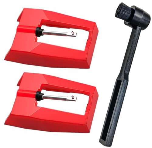 VYIBPDY 2 Confezioni puntina giradischi Universali, puntina per grammofono, puntina giradischi universale, con spazzola per la pulizia aghi per giradischi per la Maggior Parte Grammofoni