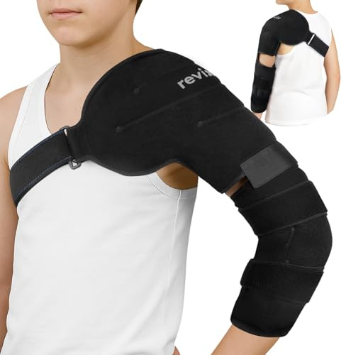 REVIX Youth Arm Ice Pack Wrap for Pitchers – Reusable Ice Arm Sleeve for Young Volleyball Player & Athletes, Cold Compression Therapy for Shoulder & Elbow, Throwing Recovery, Muscle Relax & Daily Use
