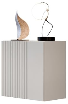 Mirjan24 Hängevitrine Cholon mit dekorativer Front (Cashmere) | Kompakter Vitrinenschrank mit Push-to-Open-System und 2 Innenfächern für Deko und Wohnaccessoires