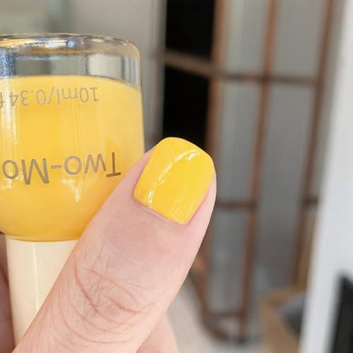 Yellow Nail Polish - Bright Neon Yellow Nail Varnish Color - High Gloss Quick Dry Pastel Nail Lacquer Sheer Color - Long-Lasting DIY Salon Gift For Women 10ml