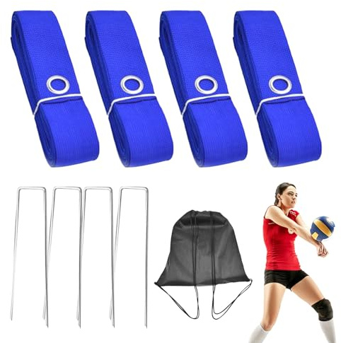 Beachvolleyball-Linien – Nylon-Begrenzungsband, Outdoor-Sportausrüstung, faltbares, leichtes Platzmarkierungs-Set mit Heringen, Sandspiel-Zubehör für Hinterhof-Training, Park, Zuhause, Feld