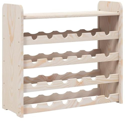 Eleganz Étagère à vin en pin massif - 67,5 x 25 x 60 cm - Étagère à vin naturelle avec plateau supérieur pour cave, cuisine ou salon - Rangement stable pour bouteilles de vin