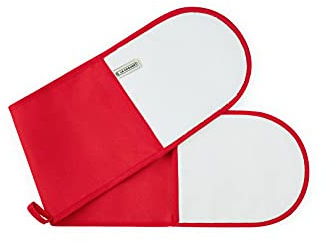 Le Creuset Doppel-Handschuh mit Schlaufe, Einheitsgröße, Kirschrot, Baumwoll-Canvas, 95001000600000