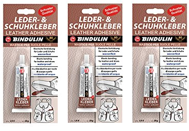 3 x Colle en cuir & Semelle de chaussure Colle, 3 x 28 g de Bindulin