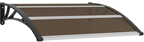 vidaXL Türvordach Haustürdach Überdachung Türdach Pultvordach Vordach Haustür Tür Dach Haustürvordach Schwarz 120x100cm PC Aluminiumleisten