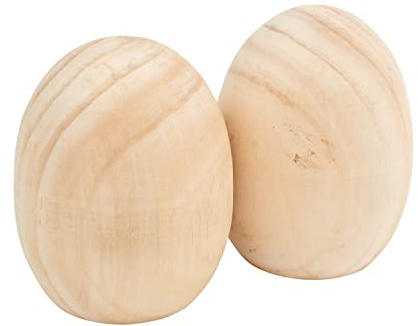 VBS Holzei 8 cm Kiefernholz 2 STK Unbehandelt Ø 6.5 cm H 8 cm Eier Deko