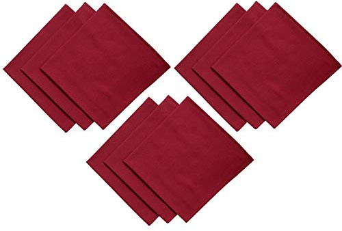 GARIELLA® Stoffservietten im 9er-Vorteilspack, 100% Baumwolle, dunkelrot, 45x45 cm, 4-seitig eingesäumt, Gastronomiequalität, Bordeaux
