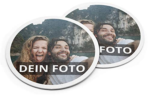 PhotoFancy® – Bierdeckel mit Foto personalisiert - Personalisierbare Bierdeckel Bedrucken (Pappe, 200er Set)