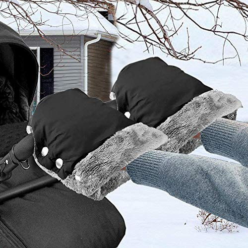 Barnvagn handmuff, baby barnvagn fleece handhandskar barnvagn handvärmare vindtät förtjockning anti-fryshandskar universal barnvagnstillbehör