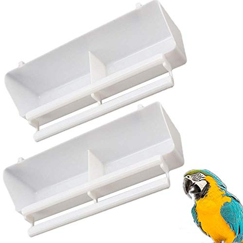 Vinnykud Futternapf Wasser Käfig Napf Vogelfutterautomat Vogelhäuschen Futterspender Vogelfutterbox Hängenäpfe Kunststoff Wasser Platz Getränkehalter Vogelkäfig-Zubehö für Vögel Papageien, 2 Stück