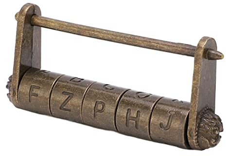 Altes Buchstabenschloss, weit verbreiteter alter Stil, alte Zahlenschloss-Buchstaben, Möbelschrank-Passwort;