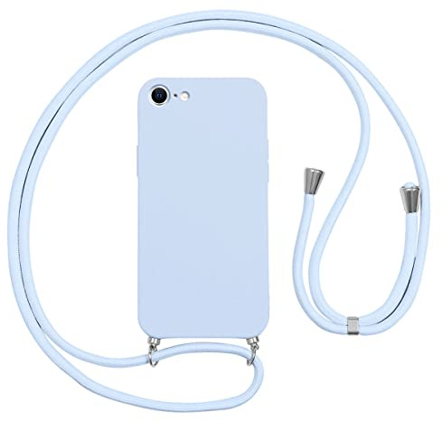 Vauki handyband für iPhone 8/iPhone SE 2020/iPhone 7/SE 2022 Hülle 4.7, HandyHülle mit Band Stoßfest Silikon Schutzhülle mit Kordel Abnehmbar zum Umhängen, Dünn Lanyard Weich Case für iPhone 8, Lila