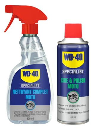 WD-40 Specialist Moto Cire et Polish Aérosol Extrême brillance & Specialist Moto • Pulvérisateur • Nettoyant polyvalent • Compatible tous matériaux • Efficacité immédiate • 500 ML