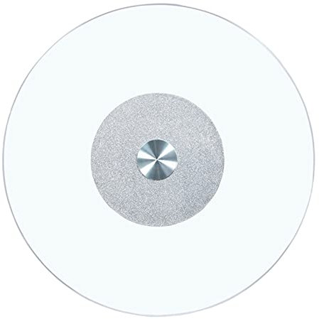 SZITW Lazy Susan für Tisch, gehärtetes Glas, Lazy Susan, Drehteller, rund, durchsichtig, für Esstisch, Tablett, Tisch-Organizer, geräuschlos/glatt/Nicht leicht zu entsorgen (Farbe: Silber, Größe: