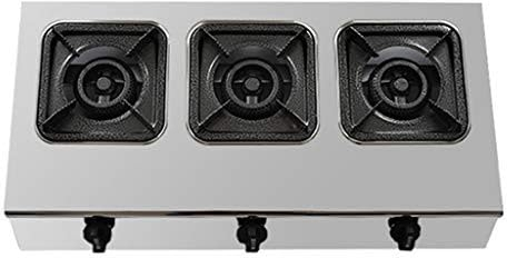 SaCLi gas hob glass gas hobStainless steel commercial gas stove 3/4/6/8 burners(Color:LNG,Size:3)