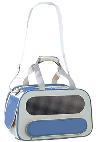 Multifunktionale Haustier-Katzentasche, kann auf einer Schulter getragen werden, tragbar, atmungsaktiv, große Kapazität, Haustier-Rucksack (blau)