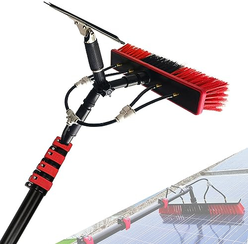 Water Fed Pole Kit Professional - Solar Panel Window Cleaner with Squeegee & Telescopic Brush for Truck Caravan - Window Glass Cleaning Kit - Power Wash Equipment - Washer Spray Washing System