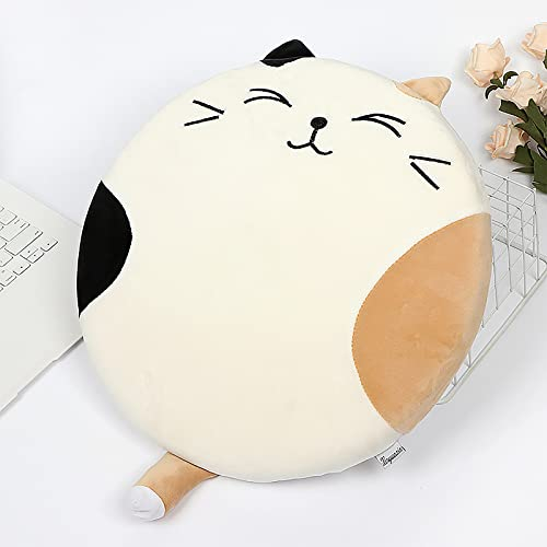 NICEYEA Katze Sitzkissen Stuhlkissen Sessel Tatami-Sitzkissen Katze Kissen Memory Schaum Dekor Bodenkissen Tier Runden Kissen Sitzpolster Plüschkissen Stuhlauflage für Home Office Auto Kinderschule