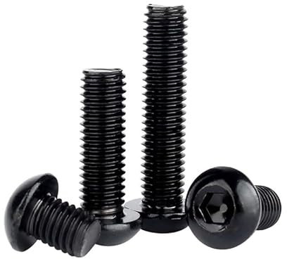 ORANXIN M6 x 50mm 10 Pcs Halbrundschrauben Schwarz verzinkt Edelstahl 304 Runder Kopf Innensechskant Bolzen Pan Kopf Allen Schrauben Maschinenschraube