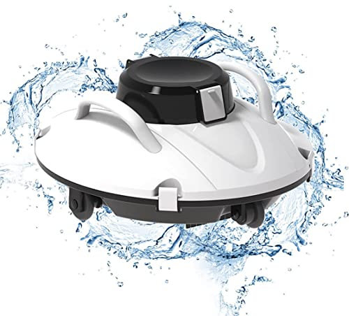 CYMYYDS Robotic Pool Vacuum Cleaner, Cordless Automatic Cleaner for Above Ground Pools, Powerful Suction Rechargeable Battery, Ideal for Above-Ground Pools Up to 630 Sq.ft