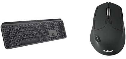 Logitech MX Keys S Wireless Keyboard, Low Profile, Fluid Quiet Typing & M720 Triathlon Multi-Device Wireless Mouse, Bluetooth, USB Unifying Receiver