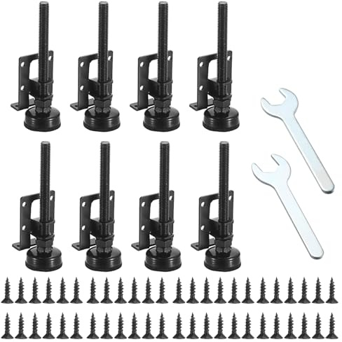 IGNPION Heavy Duty Adjustable Furniture Leveler Feet 8pcs M10 Furniture Leveling Legs for Tables, Shelving Units, Cabinets, Workbench（Up to 8cm） Black