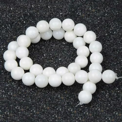 Weiße Muschelperlen 4 6 8 10 12 mm lose Perlen für Damen, Schmuckherstellung, Armband, Halskette, 1–6 mm, ca. 60 Stück