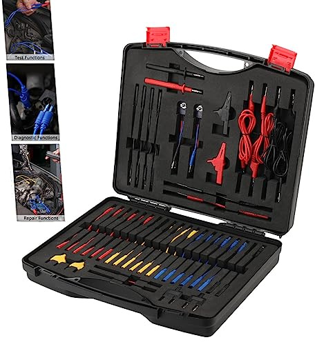 ATEdata 92 Teilig Kabelkoffer Prüfkabel Prüfspitzen für KFZ Fehlerdiagnose | Test Lead Kit, Multimeter Test Leads Kit, Multimeter Sonden Kit Fehlerdiagnose Testkabel Werkzeugkoffer Kabelsatz