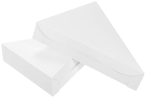 QUARKZMAN Pizzakartons, 24 Stück 9,65x7,09x1,77 Zoll - Pizza Einzelscheiben-Aufbewahrungsbehälter, Dreieckige Pizzascheibenbox, Mini-Pizzaverpackungskarton für Pizza-Party (Weiß)