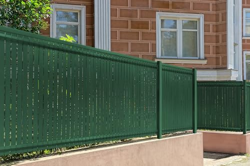 CASANOOV – Kit de lamelles occultantes PVC rigide CINTO L.10m x H.120cm – Vert RAL6005 – 190 clips inclus – Brise-vue résistant pour clôture rigide – Pose rapide et protection anti-UV