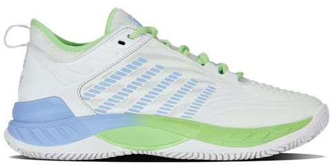 K-Swiss Hypercourt Supreme 2, Scarpe da Tennis Donna, Wht Green Dtchcnl, 42 EU