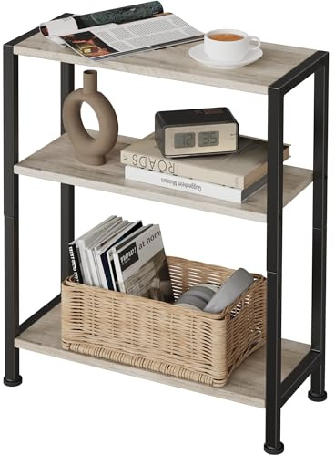 Vantimo Beistelltisch, KleinerBeistelltisch, Sofa-Beistelltisch für schmale Räume, SchlankerBeistelltisch, Nachttisch, für Wohnzimmer Schlafzimmer Büro, Greige
