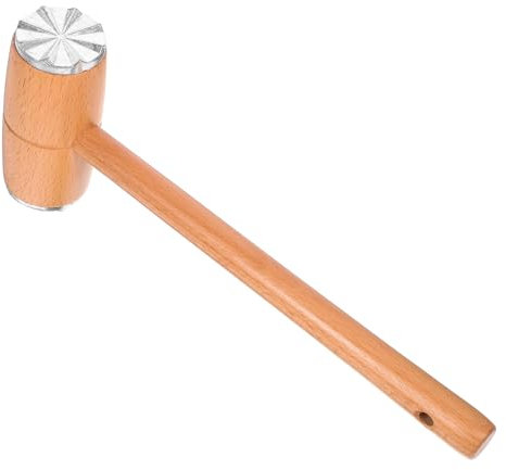 PRETYZOOM Attendrisseur De Viande Bois De Hêtre avec Tête Alliage Aluminium Marteau Maillet pour Attendrir Steak Poulet Porc Outil De Cuisine Antirouille