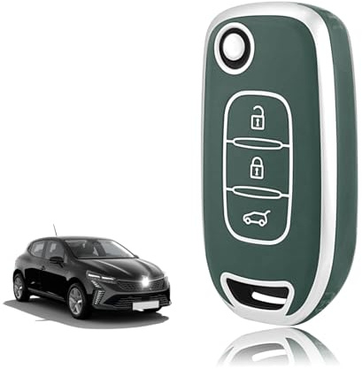 TOOMUME Schlüsselhülle TPU, Autoschlüssel Hülle Passt für Renault Kangoo 3 Twingo 3 Megane 4 Trafic 4 Clio 5 Captur Dacia Sandero Stepway Duster, Schlüsselcover Schutz Schlüsselgehäuse - Flip Key