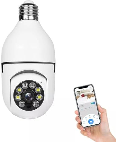 Kovalmax® Telecamera ip led lampadina e27 wifi smart cam videosorveglianza controllo app