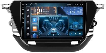 9 Inch Touch Screen Car Radio Android 13 Double Din Car Stereo with Bluetooth hands-free system FM radio rear view camera USB steering wheel control for Opel Corsa F 2019-2023(C3 6+128G)