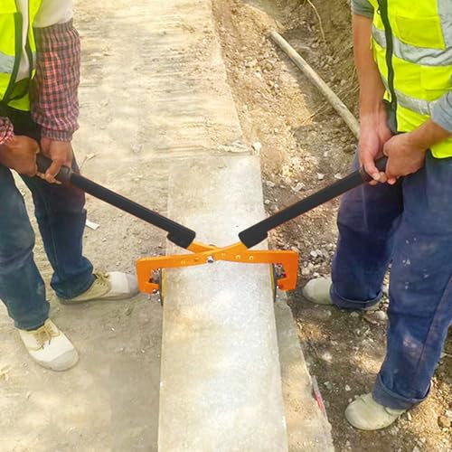 Professional Two-Person Paving Slab Lifter, Adjustable Lifting Clamp with Rubber Mats for Safe and Efficient Stone Handling