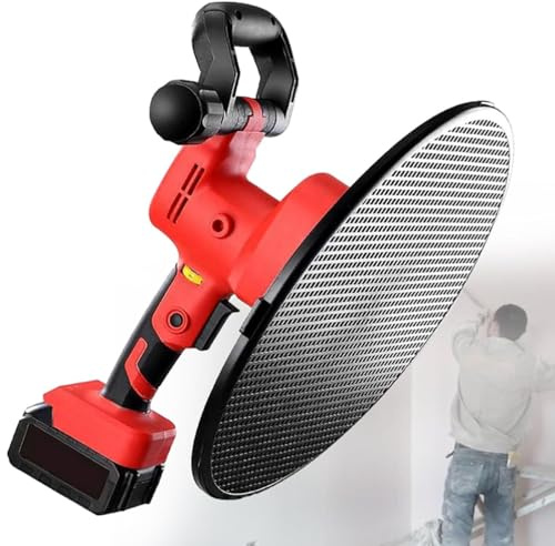 Electric Concrete Plaster Machine, Lithium Battery Charging Mortar Trowel with 6 Adjustable Speeds, Hand-Held Wall Smoothing and Polishing Tool, 2 Batteries Included
