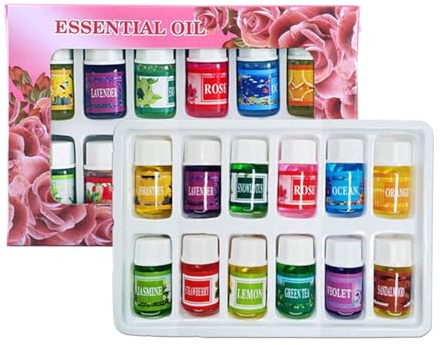 Ätherische Öle für Diffuser | 12 Fläschchen mit Ölduft für Duftspender zu Hause – wasserlöslich, langanhaltende Düfte für Luftbefeuchter, 3 ml, beruhigend, Lufterfrischer für Kerzen Sav