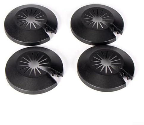 Lot de 5 cache-tuyaux modernes à bride, pour système de tuyau mural de chauffage, rosace décorative en plastique noir, amélioration du matériel de plomberie (14-29 mm)