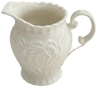 Dh2yjnbf3 Brocca per Latte Salsiera Europea in Ceramica, brocca for Il tè pomeridiano, brocca for Il Latte con Manico, salsiera Vintage in Rilievo Lattiera
