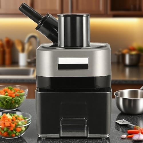 Picadora De Verduras 4 En 1 | Procesador De Alimentos Multifuncional, Cortador De Patatas Eléctrico, Rebanador Y Cortador Automático De Cebollas, Procesador De Alimentos,Rebanador Automático Patatas